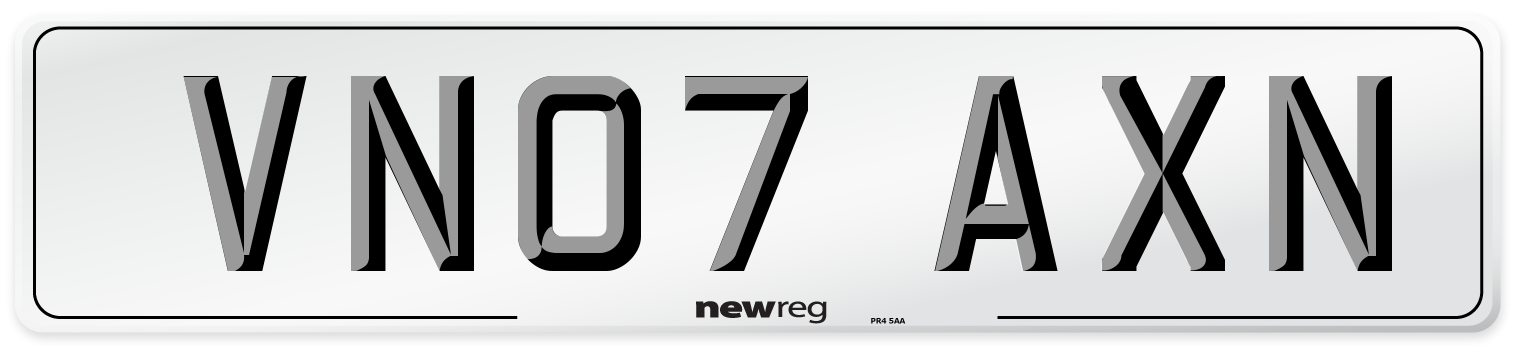 VN07 AXN Number Plate from New Reg